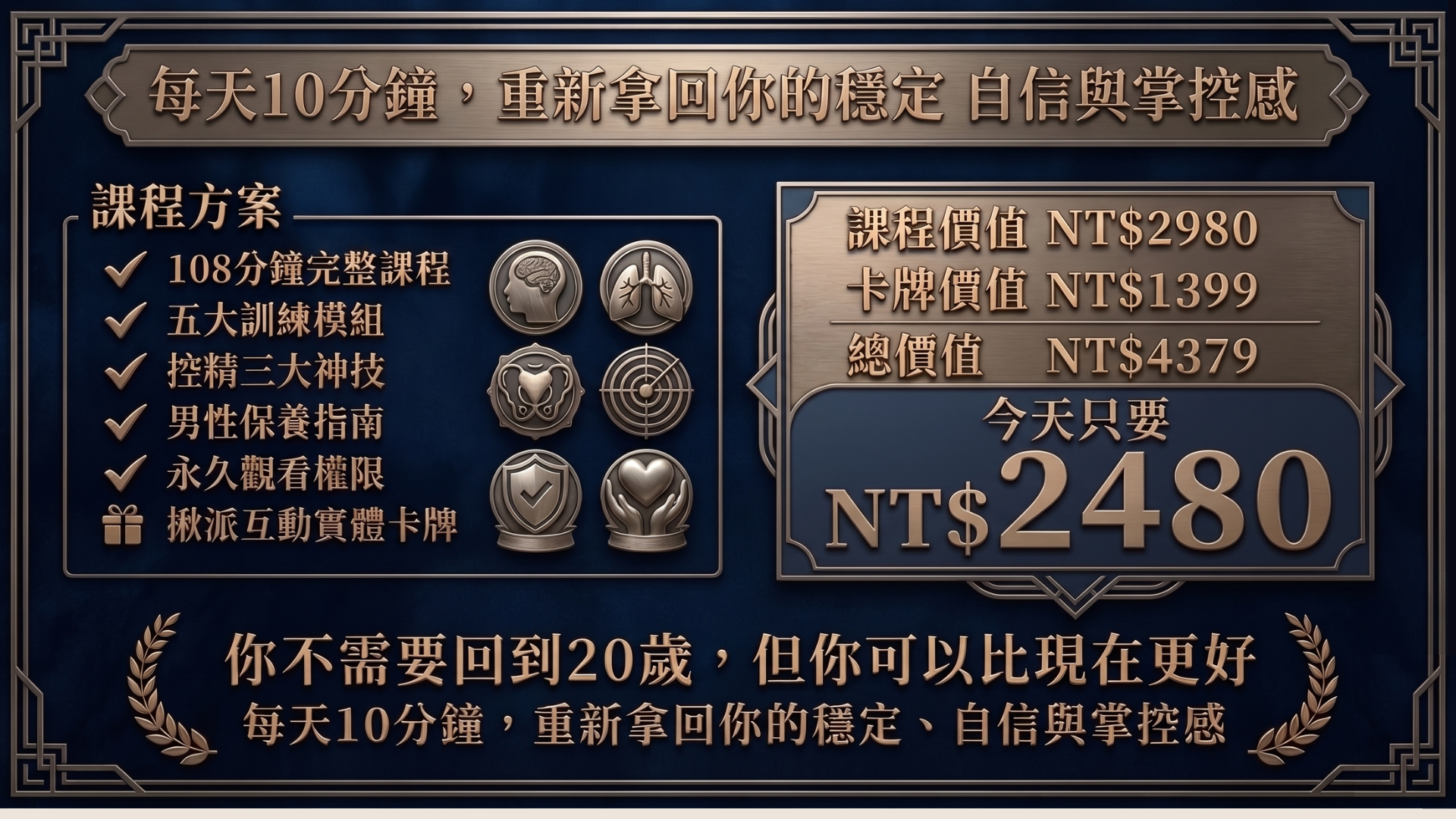 ★持久逆轉勝 35+男性持久力重建計畫