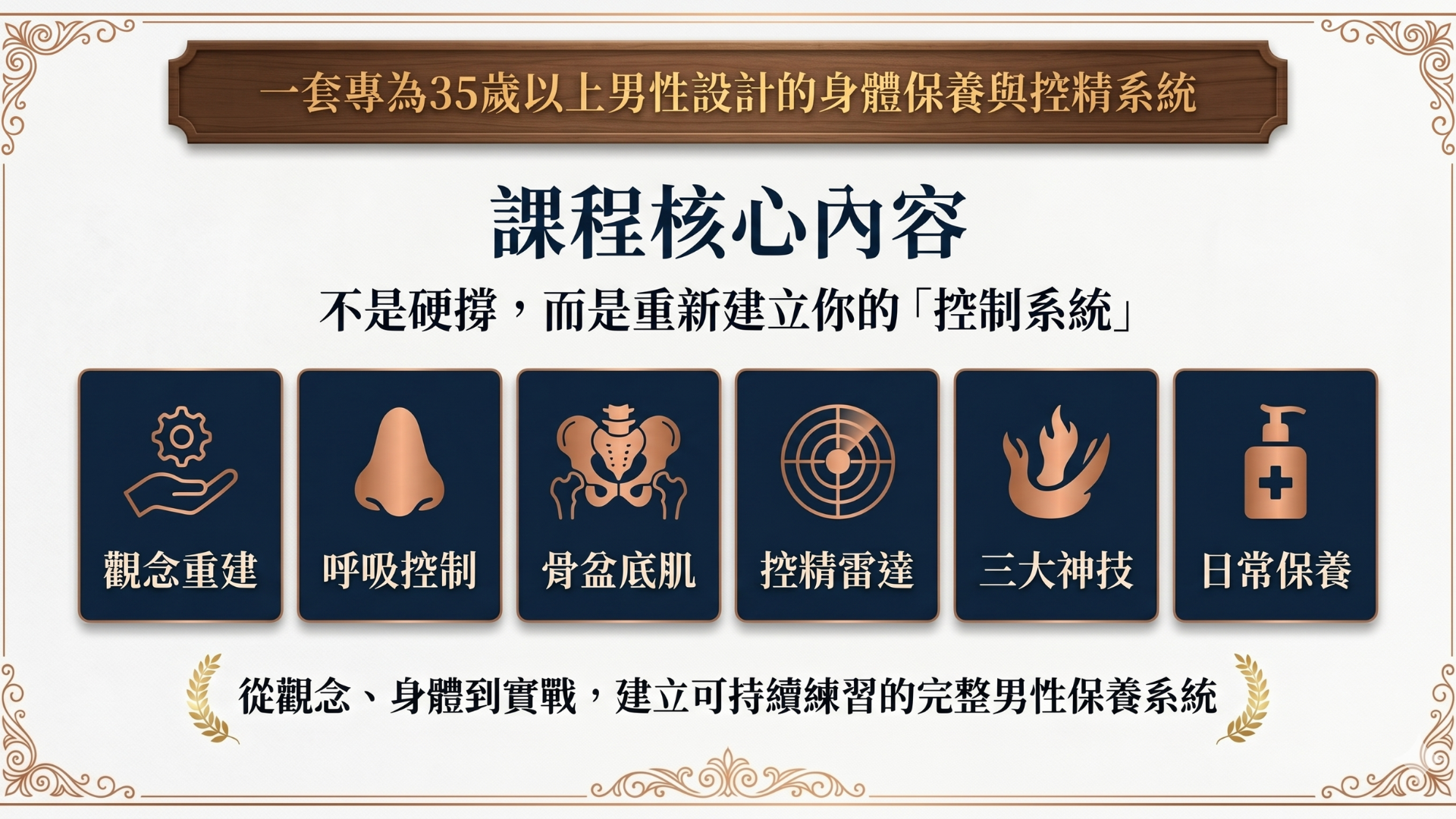 ★持久逆轉勝 35+男性持久力重建計畫